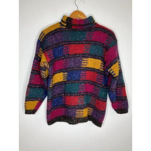 Banana Republic Sweaters - Vintage Banana Republic Safari Women's Small Abstract Colorblock Wool Sweater
